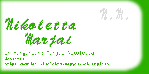 nikoletta marjai business card